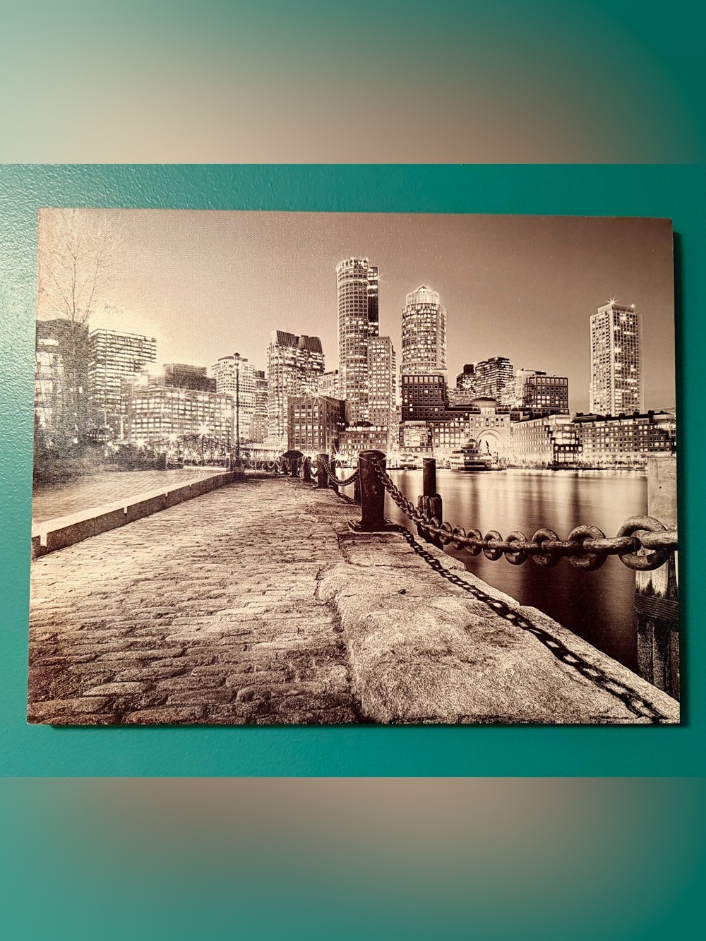 Boston Downtown Skyline - 16x20 Canvas Wall Art